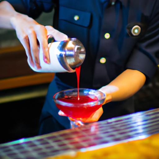 Bartender preparando um coquetel no bar do Quán nhậu Bống Đà Nẵng