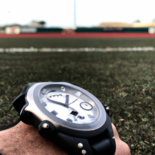 Detalhe de um Relógio Hublot no Campo de Futebol