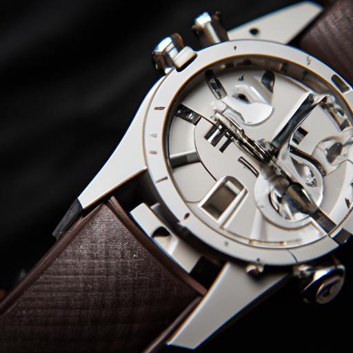 Relógio Hublot com Detalhes Intrincados e Pulseira de Couro